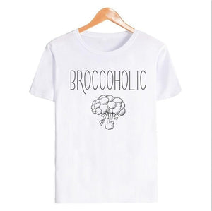 'Broccoholic'  round neck t shirt