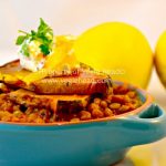 Moroccan Lentil Tagine with Eggplant and Preserved Lemons