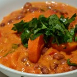 South African sweet potato, kidney bean and peanut stew