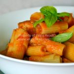 Rigatoni with Tempeh, Olive and Basil Sauce