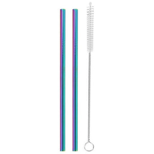 Reusable metal straw and pipe cleaner set